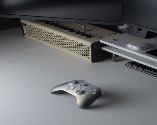 Contemporary console and controller demonstration setup